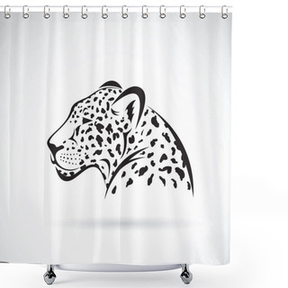 Personality  Vector Of A Leopard On White Background. Wild Animals. Shower Curtains