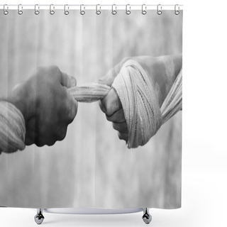 Personality  Hands Strong Shower Curtains
