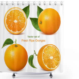 Personality  Oranges With Leaves Shower Curtains