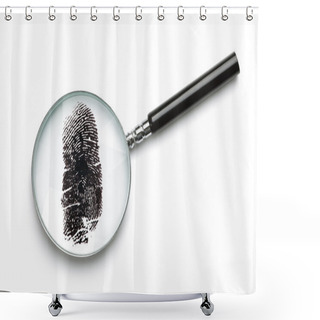 Personality  Magnifying Glass Examining Fingerprint Shower Curtains