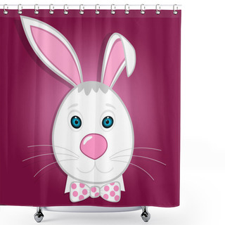 Personality  Cute Funny Bunny. Vector Illustration Shower Curtains
