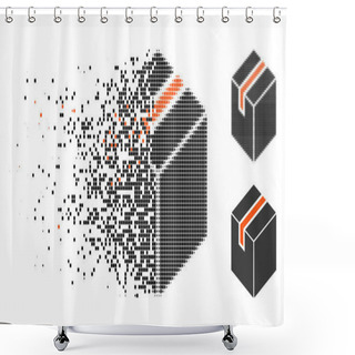 Personality  Damaged Pixelated Halftone Package Icon Shower Curtains