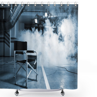 Personality  Chair For The Director In Studio On A Background Of A Smoke Shower Curtains