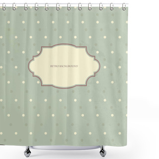 Personality  Vintage Frame On Polka Dot Background Shower Curtains