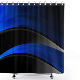 Personality  Cool Blue Wave Business Background Shower Curtains