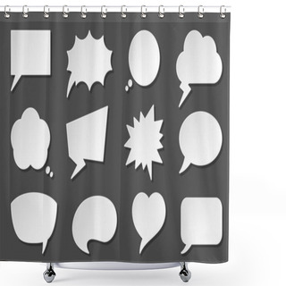 Personality  Speech Bubble Paper Cut Dialog Sticker Flat Set Shower Curtains