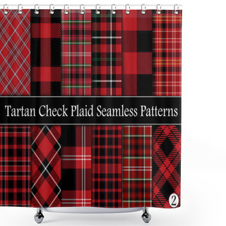 Personality  Set  Tartan Plaid Scottish Seamless Pattern Shower Curtains