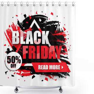 Personality  Black Friday Sale Poster, Banner Or Flyer. Shower Curtains