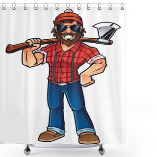 Personality  Lumberjack On White Shower Curtains