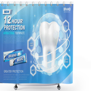 Personality  Antibacterial Toothpaste Ad Shower Curtains