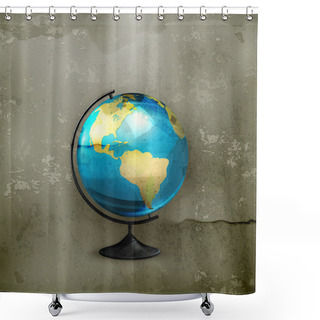 Personality  School Globe, Old-style Shower Curtains