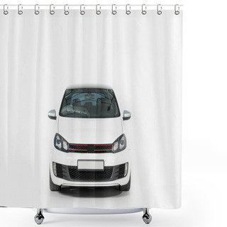 Personality  Front View Of One New White Automobile On White Shower Curtains