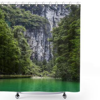 Personality  Waterfall At Wulong National Park Famous Landscape China Shower Curtains