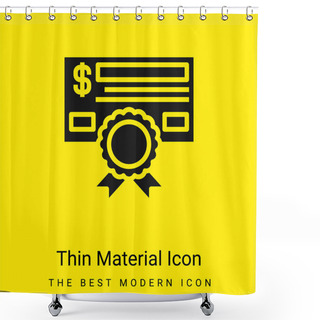 Personality  Bonds Minimal Bright Yellow Material Icon Shower Curtains