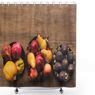 Personality  Ripe Autumn Fruits On Table Shower Curtains