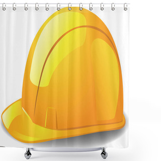 Personality  Yellow Safety Hard Hat. Shower Curtains