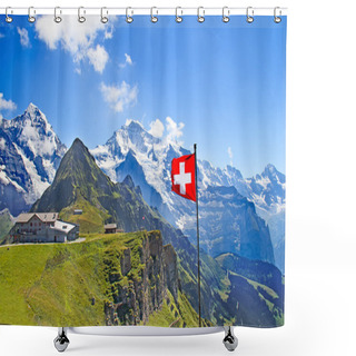 Personality  Swiss Flag Shower Curtains