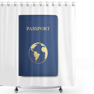 Personality  Vector Passport With Map Isolated On White Shower Curtains
