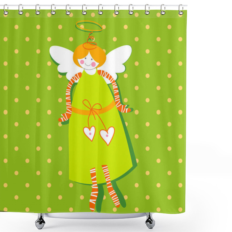 Personality  Happy Love Angel Shower Curtains