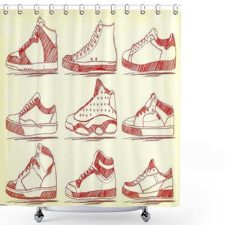 Personality  Retro Shoes Shower Curtains