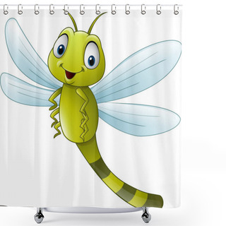 Personality  Cute Cartoon Dragonfly Shower Curtains