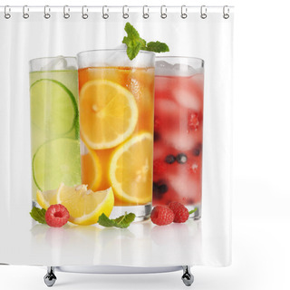 Personality  Glass Of Ice Tea Shower Curtains