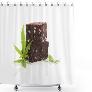 Personality  Cannabis Brownie. Shower Curtains
