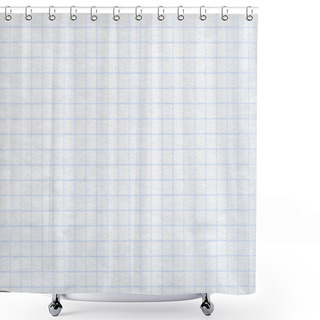 Personality  Blue Graph Paper On White Background. Shower Curtains