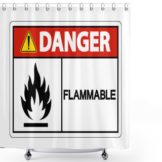 Personality  Danger Flammable Symbol Sign Isolate On White Background,Vector Illustration Shower Curtains