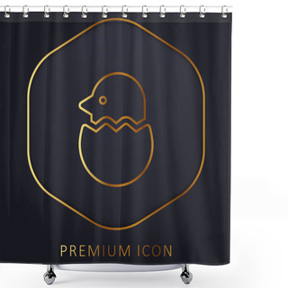 Personality  Bird Golden Line Premium Logo Or Icon Shower Curtains