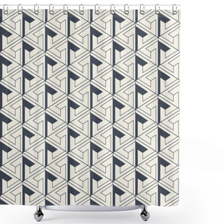 Personality  Abstract Seamless Geometric Islamic Wallpaper Pattern Shower Curtains