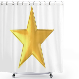 Personality  Golden Star Isolated Over White Background Shower Curtains