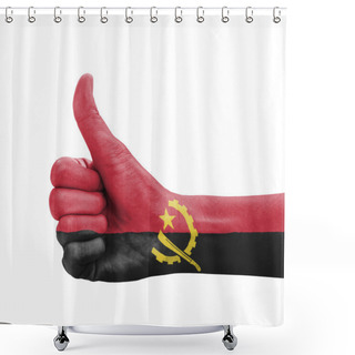 Personality  Hand With Thumb Up, Angola Flag Painted As Symbol Of Excellence, Shower Curtains