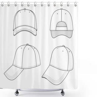 Personality  Outline Cap Vector Illustration Shower Curtains