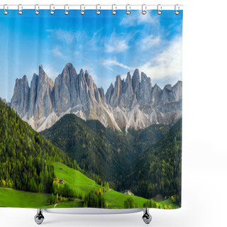 Personality  Beautiful Landscape Of Italian Dolomites - Santa Maddalena Shower Curtains