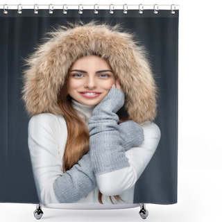 Personality  Winter Woman Shower Curtains