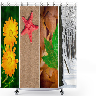 Personality  Four Seasons Collage Shower Curtains