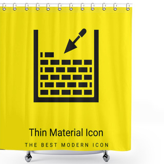 Personality  Brickwork Minimal Bright Yellow Material Icon Shower Curtains