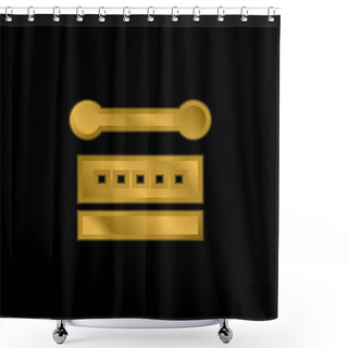 Personality  Bodhr N Gold Plated Metalic Icon Or Logo Vector Shower Curtains