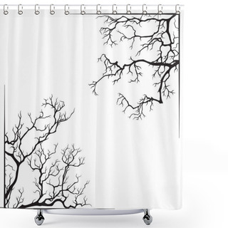 Personality  Branch Borders Halloween Black And White Print Design Vector Illustration Shower Curtains