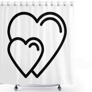 Personality  HEART BOLD LINE VECTOR ICON  Shower Curtains