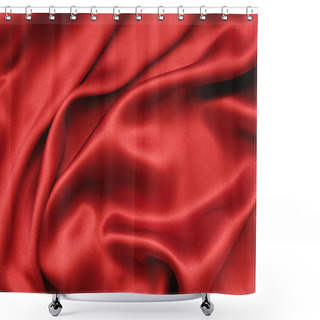 Personality  Red Silk Textile Background Shower Curtains