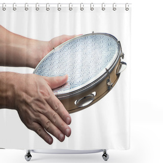 Personality  Tambourine In Human Hands Shower Curtains