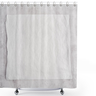 Personality  Crumpled Piece Of White Parchment Or Baking Paper On Grey Concre Shower Curtains