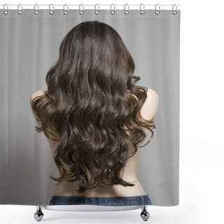 Personality  Woman With Long Hair Shower Curtains