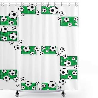 Personality  S, Alphabet Football Letters Made Of Soccer Balls And Fields Shower Curtains