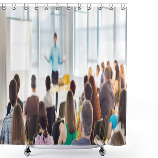Personality  Speaker At Business Convention And Presentation. Shower Curtains