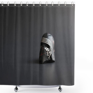 Personality  Trang, Thailand - December 19, 2019 : SF Cinema Collection Of Kylo Ren's Helmet Broken Version From Star Wars Episode IX The Rise Of Skywalker Shower Curtains