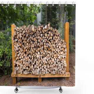 Personality  Firewood Logs Stacked Shower Curtains