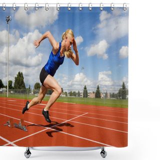 Personality  Track Athlete Shower Curtains